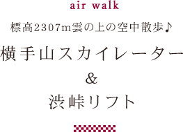 air walk標高2307m雲の上の空中散歩♪横手山スカイレーター＆渋峠リフト